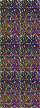 Raster illüstrasyonu. El çizimi. Çiçekli, yapraklı, çiçeksiz çiçek desenli..