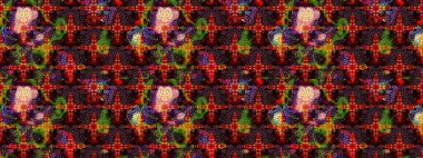 Kahverengi ve siyah renkli parlak çiçekli soyut çizim deseni. Küçük çiçekte hoş bir çiçek deseni var. Çiçek elementli zarif raster dokusu..