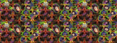 Çiçekli karalama şeklinde Raster çiçek deseni. Kahverengi ve siyah renkli çiçekler. Yumuşak, bahar çiçekli arka plan.