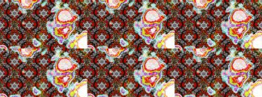 Çiçeksel fantezi tasarımı ve parlak bir arka plan çizimi. Renkli Bahar Teması eskiz kalıbı. Düz Çiçek Elementleri Tasarımı.