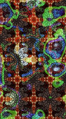 Raster illüstrasyonu. Kahverengi ve siyah renklerde bahar çiçekleri. Çiçek ve yapraklı karalama şeklinde Raster çiçek deseni.