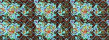 Raster düz çiçek çizim deseni. Hediye ambalaj kağıdı, tebrik kartları, posterler ve pankart tasarımı. Mavi ve yeşil renkte çiçekler.