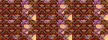 Manzaralı çiçek deseni. Çiçek kompozisyonu, el boyası, hassas şablon. Üst manzara, yumuşak kahverengi ve kırmızı renk tarzı. Sevgililer günü ve tebrik kartı konsepti için şık bir davet.