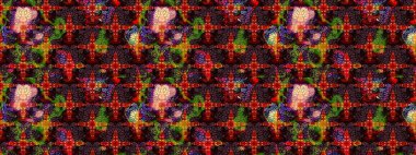 Kahverengi ve siyah renkli parlak çiçekli soyut çizim deseni. Küçük çiçekte hoş bir çiçek deseni var. Çiçek elementli zarif raster dokusu..