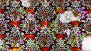 Raster Yumuşak kumaş deseni. Raster çiçek izi. Çiçek grisi ve nötr çizim deseni. Klasik taslak çizimi.