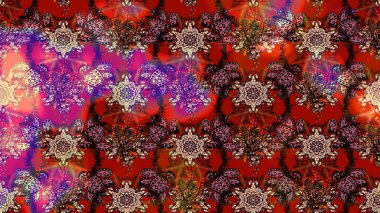 Kahverengi ve kırmızı renkte çiçekler. Hediye ambalaj kağıdı, tebrik kartları, posterler ve pankart tasarımı. Raster düz çiçek çizim deseni.