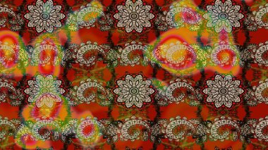 Raster illüstrasyonu. Yaprak ve çiçeklerin suluboya resimleri, kahverengi ve bej renkler üzerine çizimler. Kahverengi ve bej renklerde bahar çiçekleri.