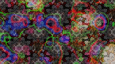 Tekstil için figür. Şirin, zarif çiçekler Raster illüstrasyonu. Poster ya da kapak için arka plan. Davetiye ve kartpostal tasarımı için dekoratif çiçek unsurları. Yapraklı çizim deseni.