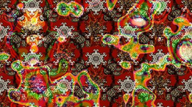 Kahverengi ve kırmızı renklerde bahar çiçekleri. Çiçekli yumuşak bir eskiz şekli. Raster çiçekleri klasik tarzda çizilmiş. Raster illüstrasyonu.