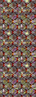 Gri ve kahverengi renkli çiçekler. Raster illüstrasyonu. Çiçek desenli eskiz, vuruşlar, sıçramalar, yaz çiçekleri..