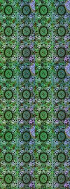 Kusursuz oryantal klasik altın desen. Yeşil renklerde altın tekrarlayan elementler içeren Raster soyut arkaplanı.