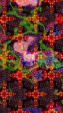 Kahverengi ve siyah renkli çiçekler. Raster illüstrasyonunda çiçek deseni çizimi.