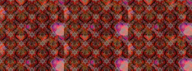 Çiçekli karalama şeklinde Raster çiçek deseni. Yumuşak, bahar çiçekli arka plan. Kahverengi ve kırmızı renkte çiçekler.