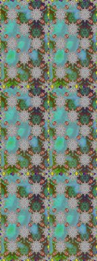 Renkli Bahar Temalı Kusursuz Arkaplan. Mavi renkli şirin çiçek deseni. Düz Çiçek Elementleri Tasarımı. Raster Modaya uygun kumaş deseni.