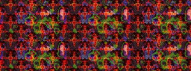 Siyah ve kahverengi renkte çiçekler. Raster illüstrasyonu. Küçük çiçekte sevimli çiçek deseni var..