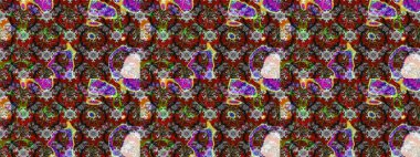 Raster illüstrasyonundaki çiçek desenli çizim. Gri ve kırmızı renkte çiçekler. Renkli Yaz Temalı eskiz kalıbı. Düz Çiçek Elementleri Tasarımı.