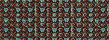 Desen, çizim, çiçek sınırı. Çiçek çelengi. Güzel, parlak, pürüzsüz kumaş, tuval. Kıvırcık, parlak örgü. Eski moda arka plan. Raster illüstrasyonu.
