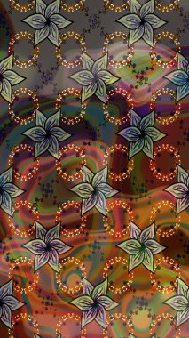 Robot resim. Küçük çiçekteki sevimli çiçek deseni. Raster illüstrasyonu.