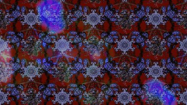 Şirin çiçekli eskiz deseni ve kahverengi renkli yapraklar, suluboya çiçek deseni, duvar kağıdı, kart veya kumaş için fayanslı. Raster illüstrasyonu.