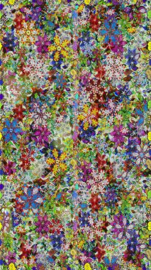 Düz Çiçek Elementleri Tasarımı. Güzel çiçek deseni. Renkli Bahar Temalı Kusursuz Arkaplan. Gri ve nötr renkte çiçekler.