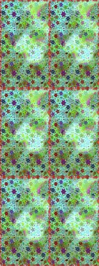 Düz Çiçek Elementleri Tasarımı. Renkli Bahar Temalı Kusursuz Arkaplan. Raster illüstrasyonunda kusursuz çiçek deseni. Yeşil ve nötr renkte çiçekler.