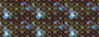 Kahverengi ve mavi renklerde etnik çiçeklerle süslenmiş zarif bir eskiz şekli. Asya Tekstil 'inde Raster Çiçek İllüstrasyonu.