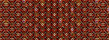 El çizimi çiçek çizimi deseni (fayans). Şirin çiçekli, desenli, kahverengi ve kırmızı renklerde renkli bir eskiz deseni. Tekstil için suluboya çizim deseni.