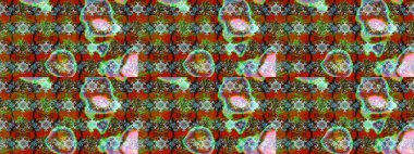 Asya tekstil tarzında. Raster illüstrasyonu. Renkli Bahar Teması eskiz kalıbı. Çiçek desenli çizim. Güzel kumaş deseni. Düz Çiçek Elementleri Tasarımı.