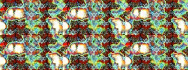 Suluboya elle çizilmiş çiçek desenli eskiz deseni. Parlak renkli fantezi çiçekleri, yapraklar, tomurcuklar nötr ve yeşil renklerde.