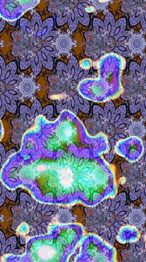 Organik motif arka planı. Çizim kalıbı. Raster illüstrasyonu. Ultraviyole kumaş deseni.