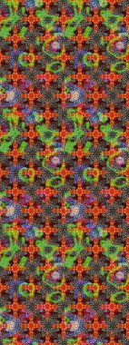 Kahverengi ve bej renkli küçük çiçekler ve kahverengi ve bej renkli komik böcekler, raster desen, illüstrasyon.