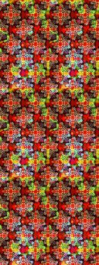 Çiçekler suluboya eskiz deseni. Raster Stili kumaş deseni.