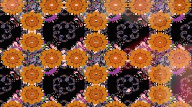 Yumuşak, yaz çiçekli arka plan. Turuncu renkli çiçekler. Raster çiçek desenli ve çiçekli..