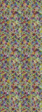 Çiçeksiz desenli, suluboya elle çizilmiş elementler. Parlak renkli fantezi çiçekleri, yapraklar, gri ve nötr renklerde tomurcuklar gri ve nötr.