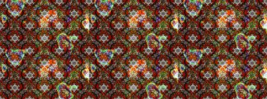 Renkli Yaz Temalı eskiz kalıbı. Düz Çiçek Elementleri Tasarımı. Raster Illustrasyon 'daki Çiçek Deseni' nin son moda çizimi. Kahverengi ve gri renkte çiçekler.