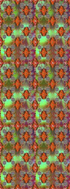 Kusursuz bir arka plan modeli. Yapraklı çiçekler ve kahverengi ve yeşil renklerde papatya çiçekleri. Raster - stok.