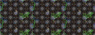 3D çiçekler, eskiz. Raster illüstrasyonu. Gri ve siyah renklerde.