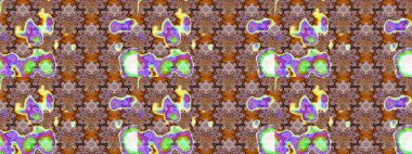 3D çiçekler, eskiz. Raster illüstrasyonu. Tarafsız ve kahverengi renklerde.