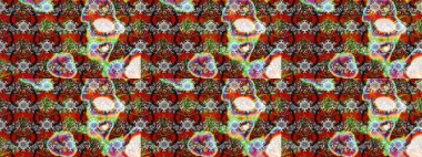 Çiçekli çiçek deseni, suluboya. Gri ve kahverengi renkli çiçekler. Renkli Bahar Teması eskiz kalıbı. Düz Çiçek Elementleri Tasarımı. Raster illüstrasyonu.