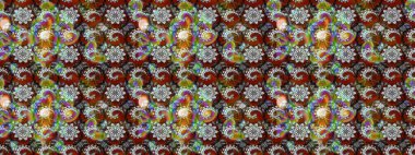 Gri ve kahverengi çiçekli eskiz deseni, suluboya çiçek deseni, sevimli çiçek, duvar kağıdı, kart veya kumaş için fayanslı. Raster - stok.