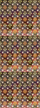 Kahverengi renkli çiçekler. Kumaş desenli papatya çiçekleri ayrıntıları.