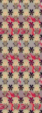 Raster suluboya çiçek deseni, narin çiçekler, bej çiçekler, tebrik kartı şablonu. Güzel kumaş deseni.