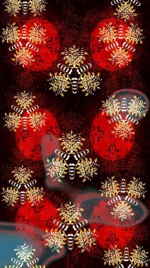 Raster illüstrasyonu. Siyah renklerde. Siyah renkte siyah papatya deseni.