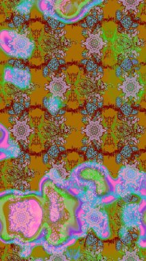 Renkli çiçekler. Renkli Bahar Teması eskiz kalıbı. Raster illüstrasyonundaki çiçek desenli çizim. Düz Çiçek Elementleri Tasarımı.