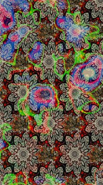 Çizim raster deseni. Güzel kumaş deseni. Çiçek arka planı.