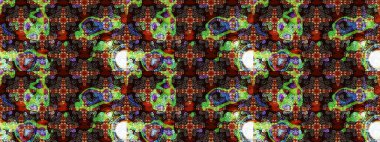 Kahverengi ve siyah renkli çiçekler. Düz Çiçek Elementleri Tasarımı. Raster illüstrasyonu. Renkli Bahar Teması eskiz kalıbı. Asya tekstil tarzında. Çiçek desenini çiz.