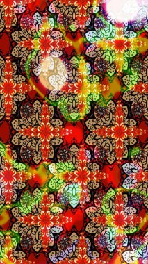 Vadinin çiçekleri kırmızı ve siyah renklerde. Raster çiçek desenleri çiziyor..