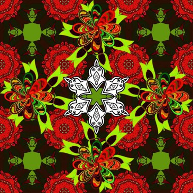 Şirin seamless modeli. Vektör çiçek arka plan. Yazdırın. Şirin kumaş deseni. Yaz tema Dikişsiz desen arka plan rengi. Düz çiçek öğeleri tasarım.