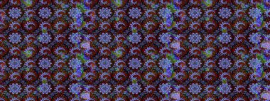 Çiçekli karalama şeklinde Raster çiçek deseni. Yumuşak, yaz çiçekli arka plan. Mavi ve kahverengi renkte çiçekler.