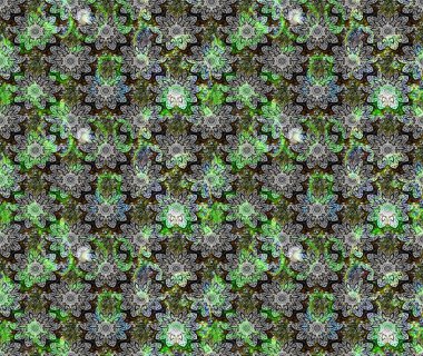 Küçük renkli çiçekler. Moda baskıları için zarif bir şablon. Motley illüstrasyonu. Gri çiçekli bahar çiçekleri. Küçük çiçekte şirin desenler.